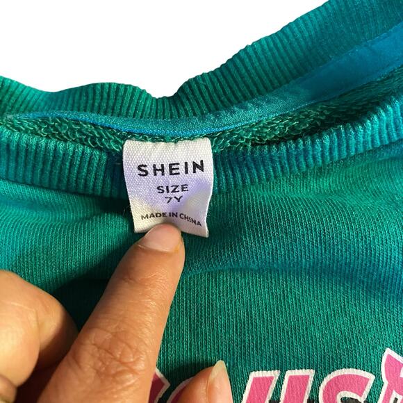 Shein forest green tiger print long sleeve sweatshirt SIZE 7 - Picture 2 of 3